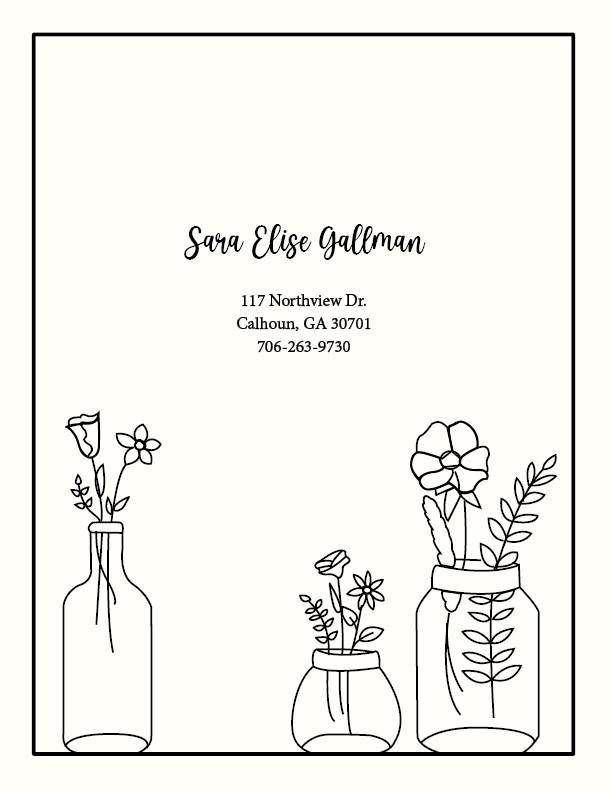 InDesign work by Sara Elise